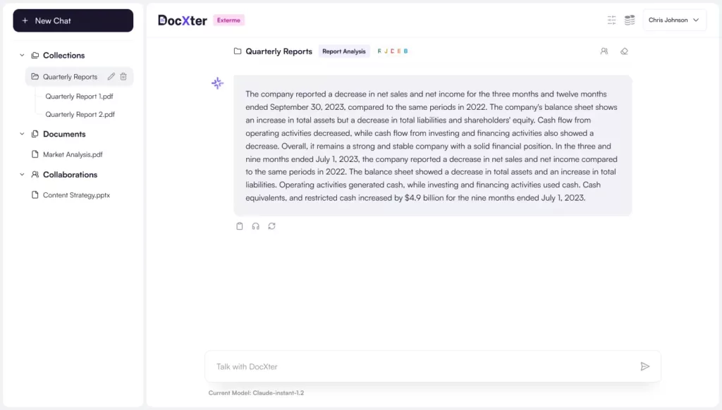 Image: Chat window of DocXter