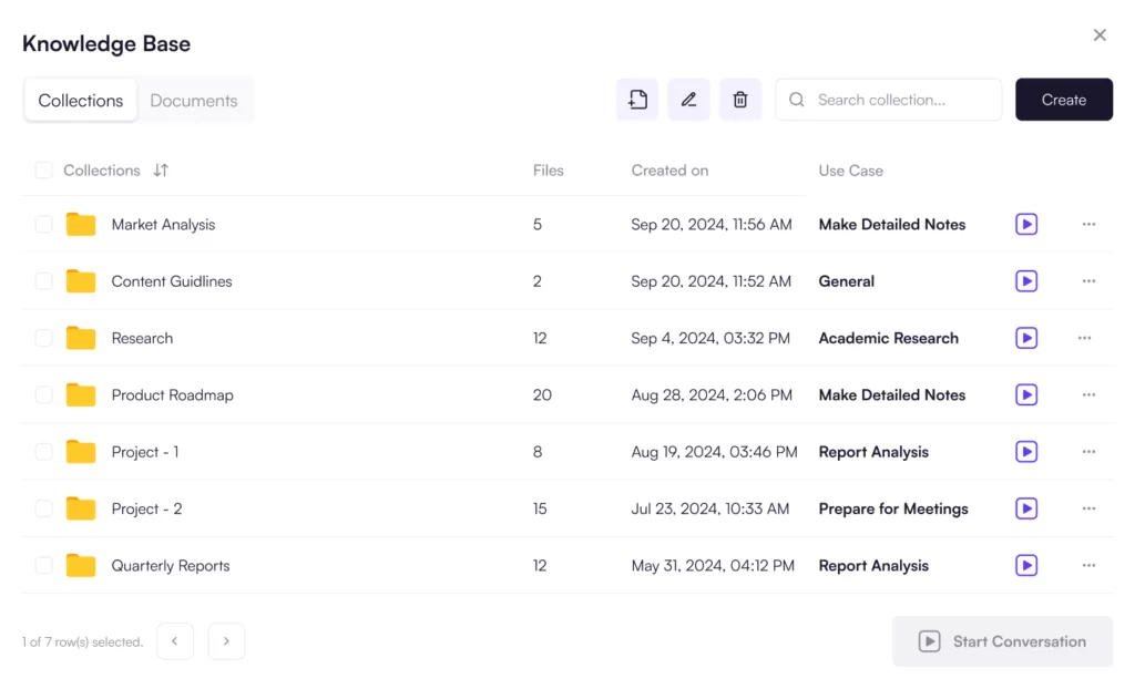 Image: Knowledge base preview