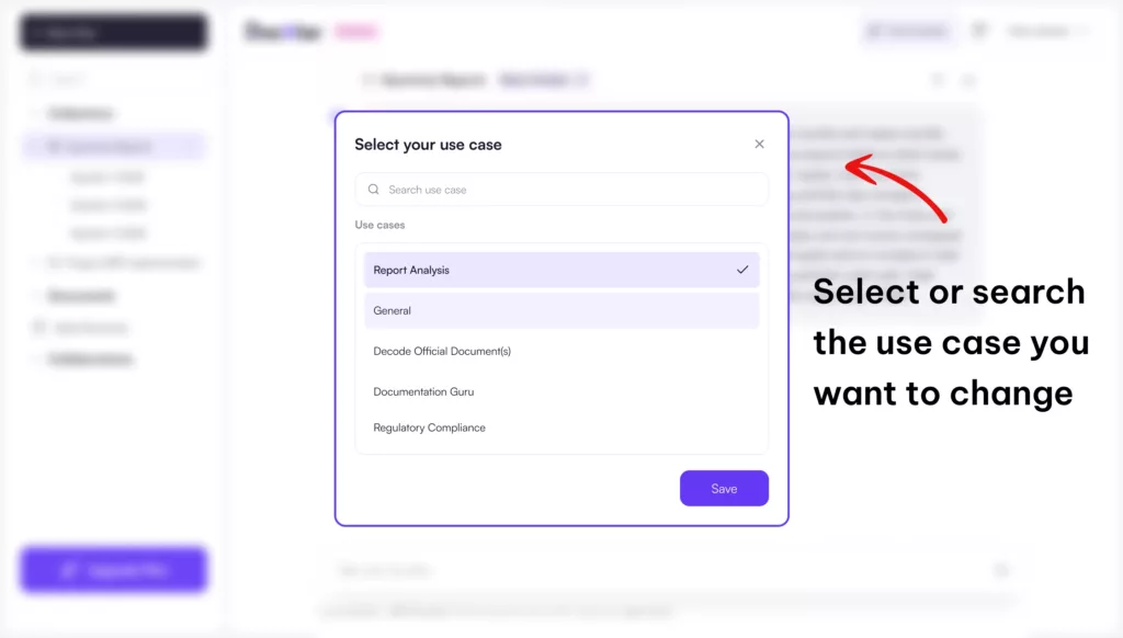 Image: A pop up for a use case selection